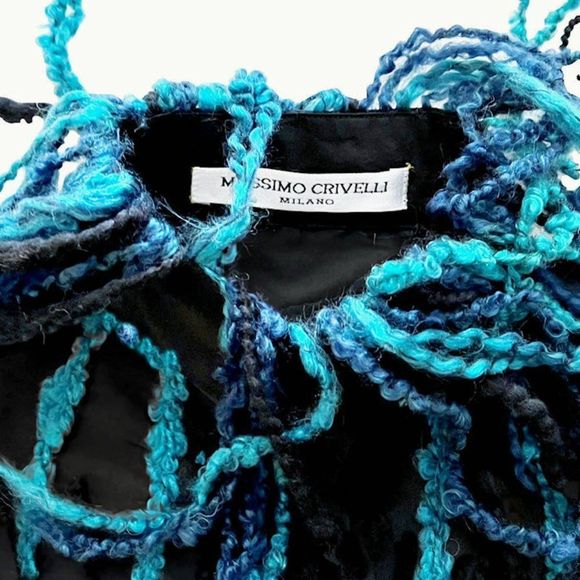 Silk Taffeta Puff Sleeve Blouse w/Embroidered Accents by MASSIMO CRIVELLI MILAN - Picture 11 of 12